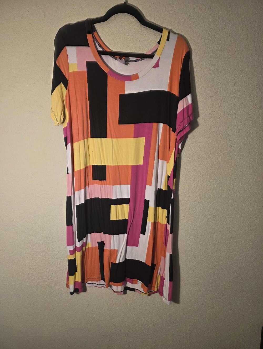 Women’s Geometric Print Short Sleeve dress/top- Multicolor